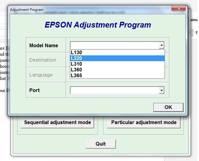 Epson l220 adjustment program download